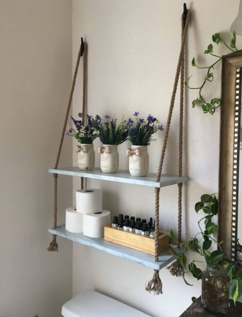 Small bathroom hanging shelf 1