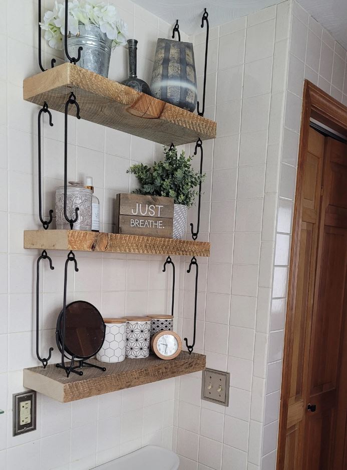 Small bathroom hanging shelf 9