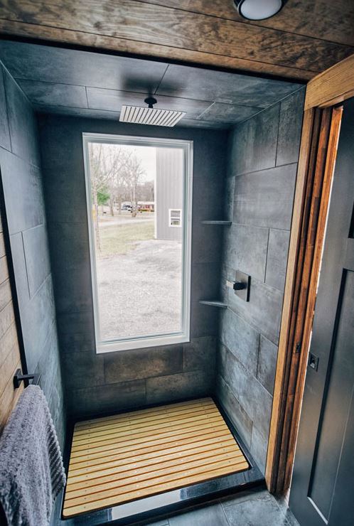 modern tiny house shower