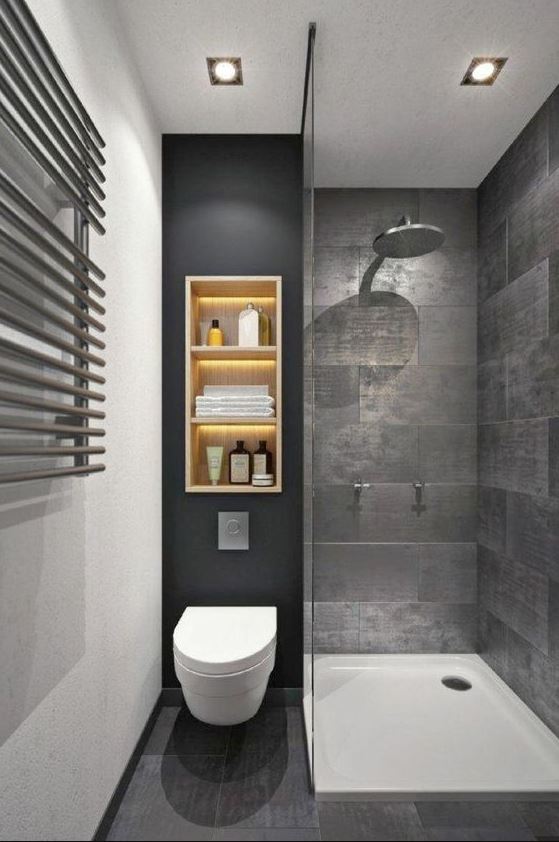 modern tiny house shower 