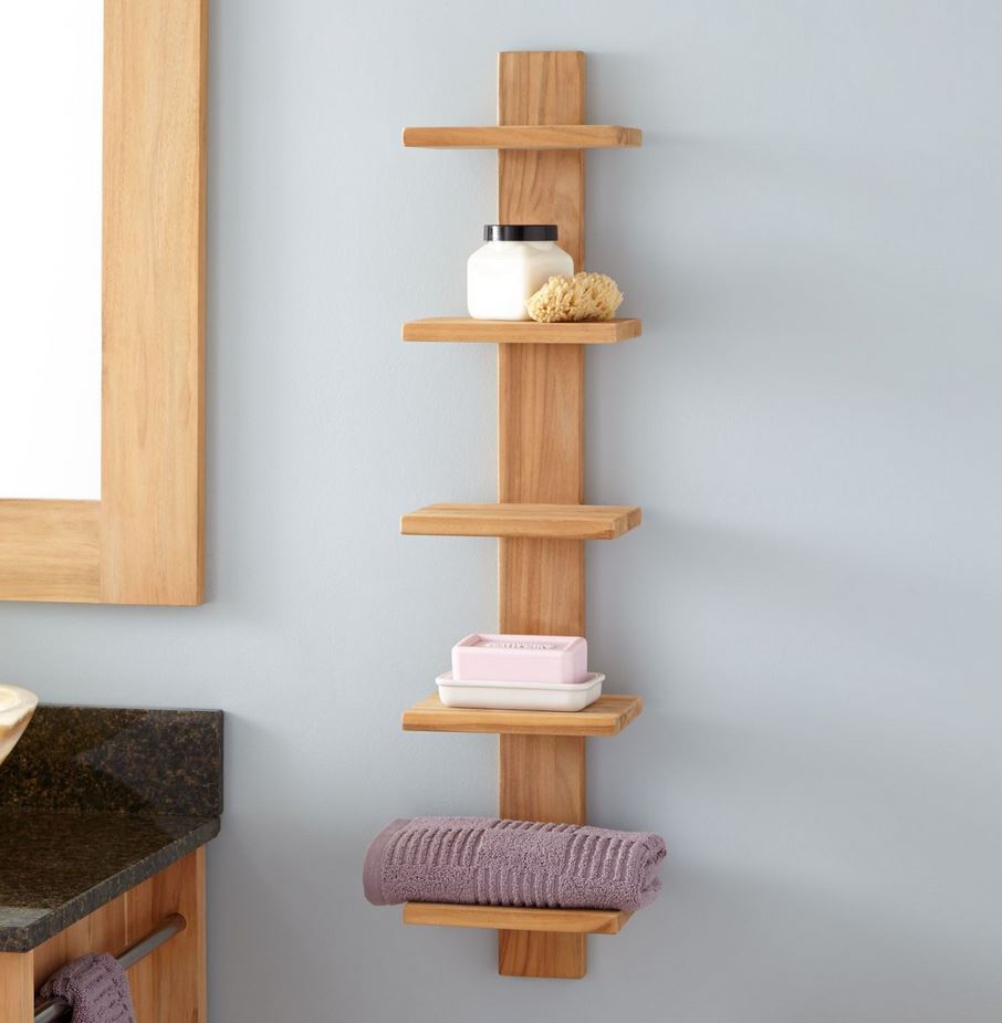 narrow bathroom wall shelf ideas