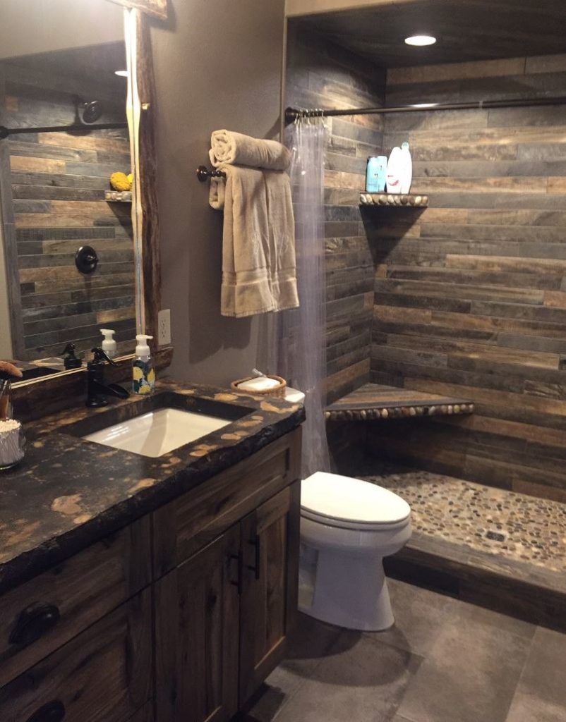 rustic small bathroom shower ideas
