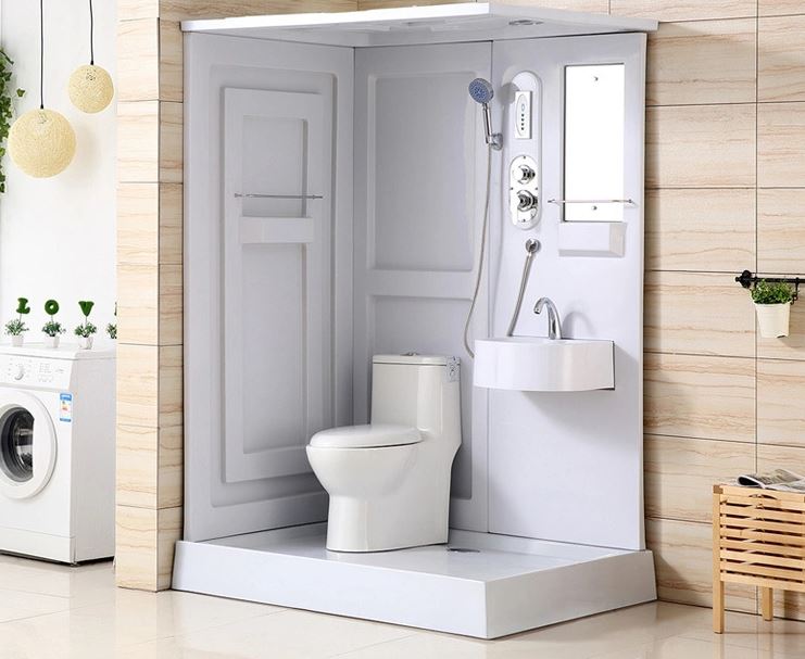 sink shower combo small bathroom