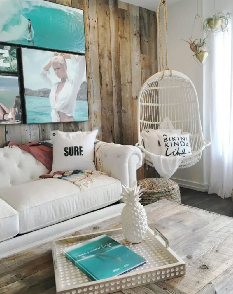 White and blue Coastal boho decor ideas