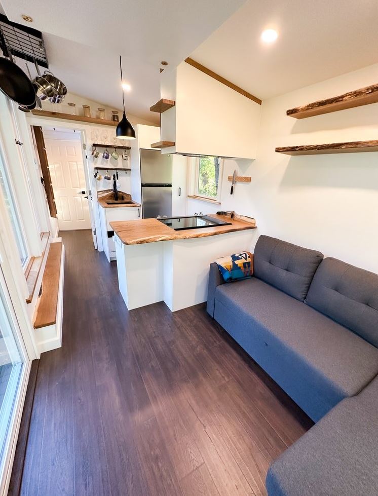 Scandinavian Themed Tiny House Living Room in Oregon