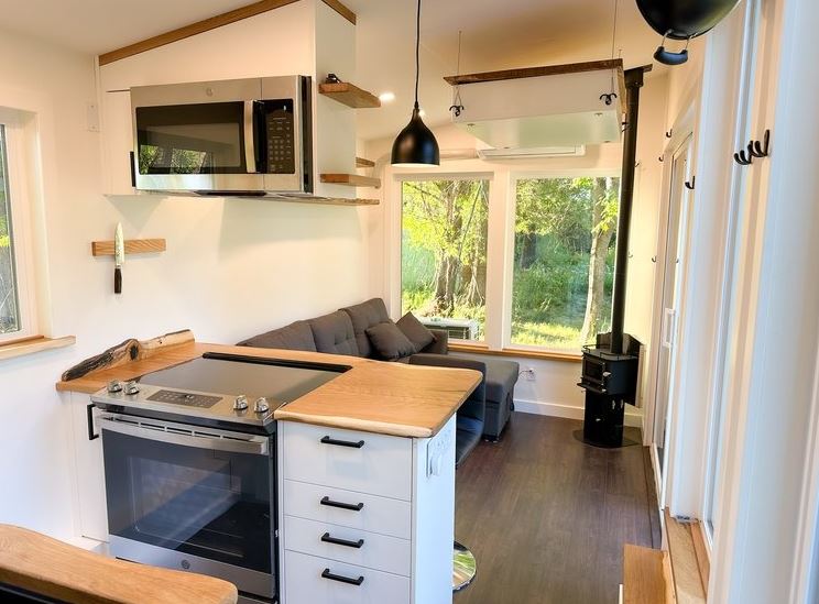 Scandinavian Themed Tiny House Kitchen