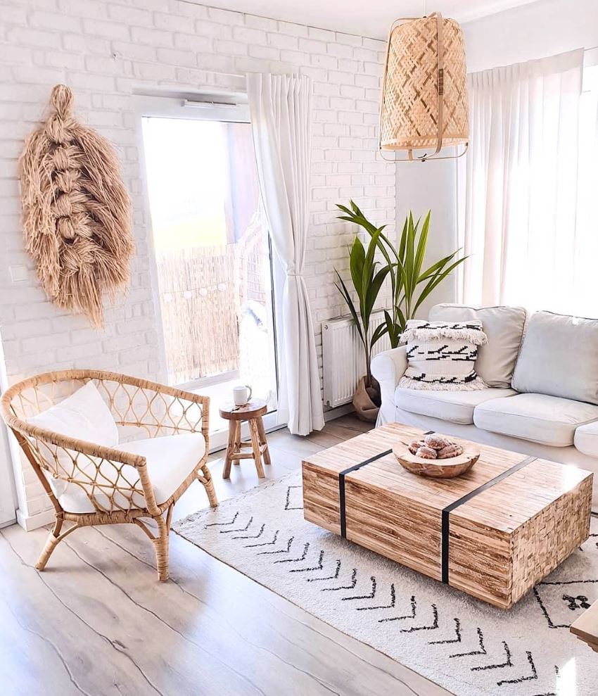 Natural furniture Boho decor ideas for your tiny house 2