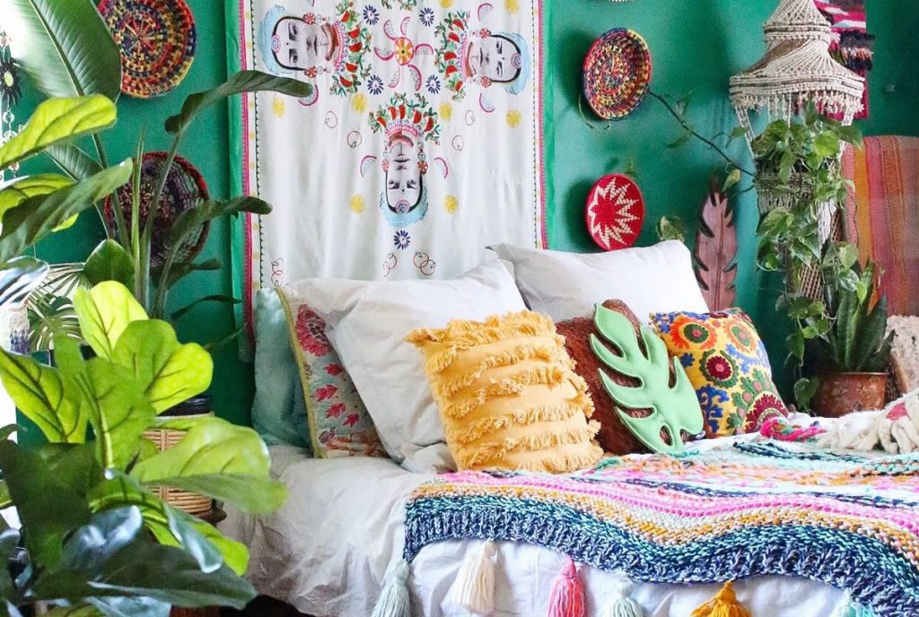 Boho bedding decor ideas 1