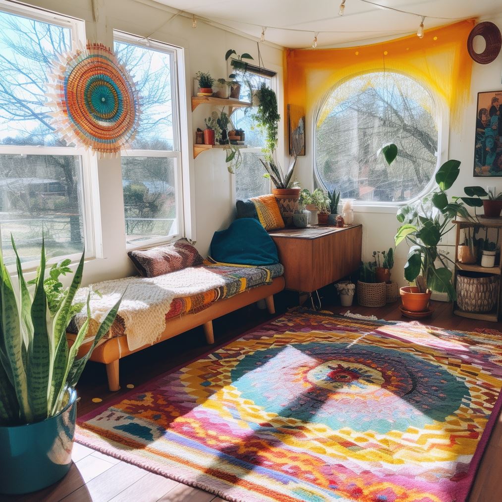 Psychedelic rug boho idea