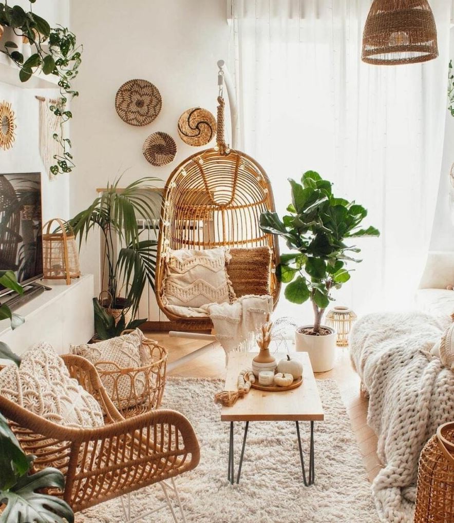 Boho decor furniture layout option 5