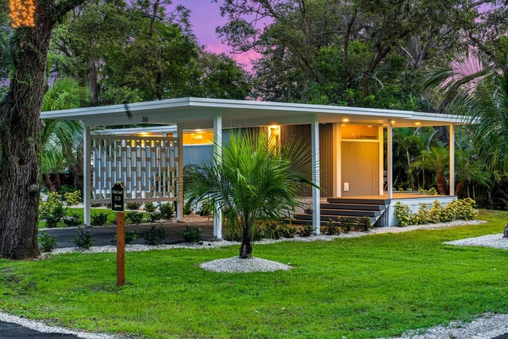 Modern contemporary house at a tiny house community in Tampa Bay