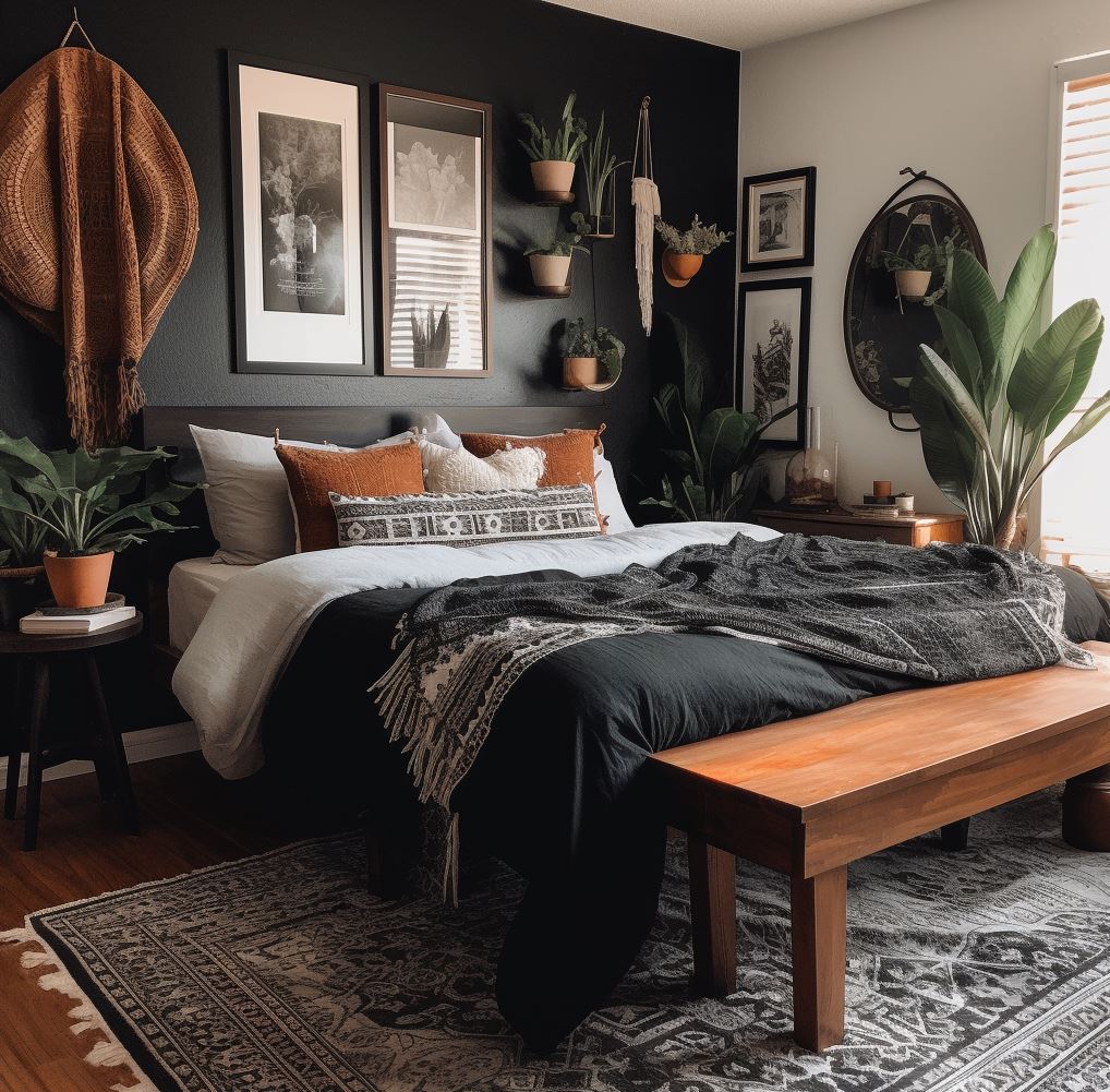 Black boho decor ideas for your tiny house