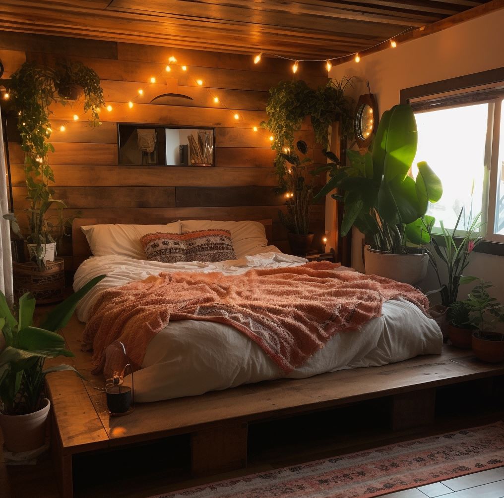 Palette bed for a boho decor