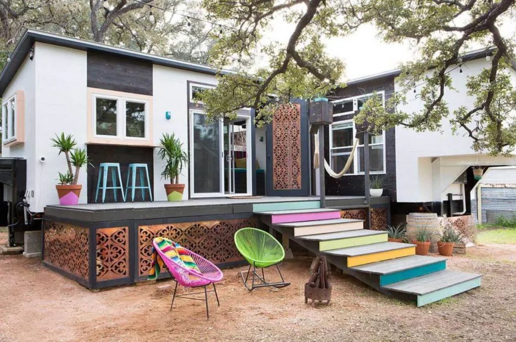 Mid century boho tiny house