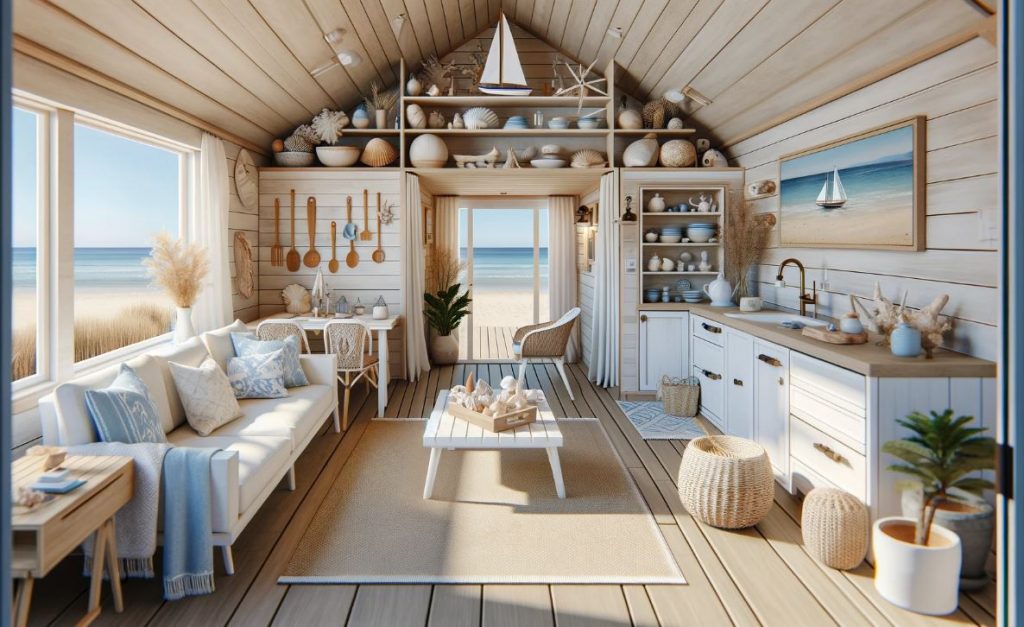 Coastal Charm A-Frame Tiny House with Nautical Design Elements