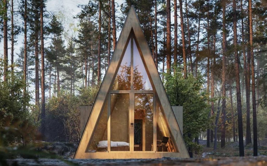 Modern minimalist A Frame Tiny House