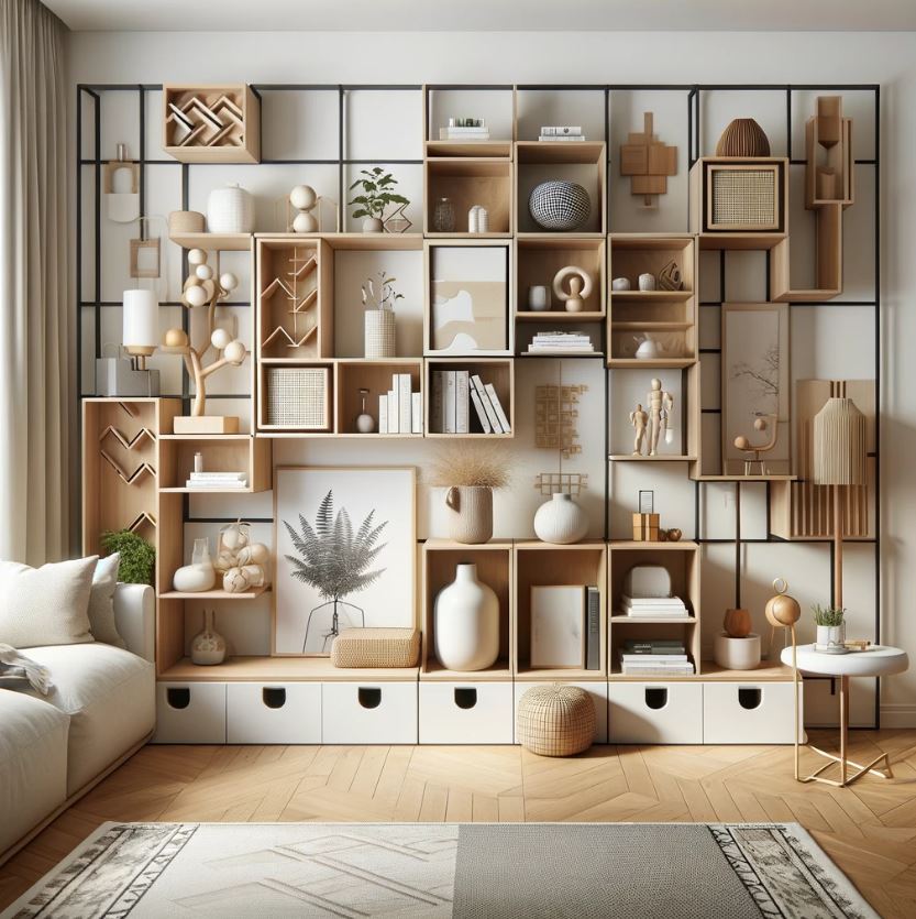 Modular Shelving in Small Living Space